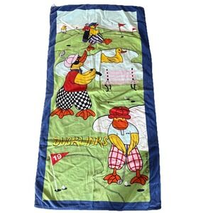 Vintage Terrimondo June Sobel Duck Links 1984 54" X 28" Golfing Beach Towel